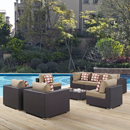 kitchen and dining room sets | CasaFoyer Convene Outdoor Sectional Set | Durable Rattan & Aluminum Frame | Weather-Resistant Cushions | Patio Sofa Set with Coffee Table & Armless, Armchair, Corner Sections | casafoyer.myshopify.com