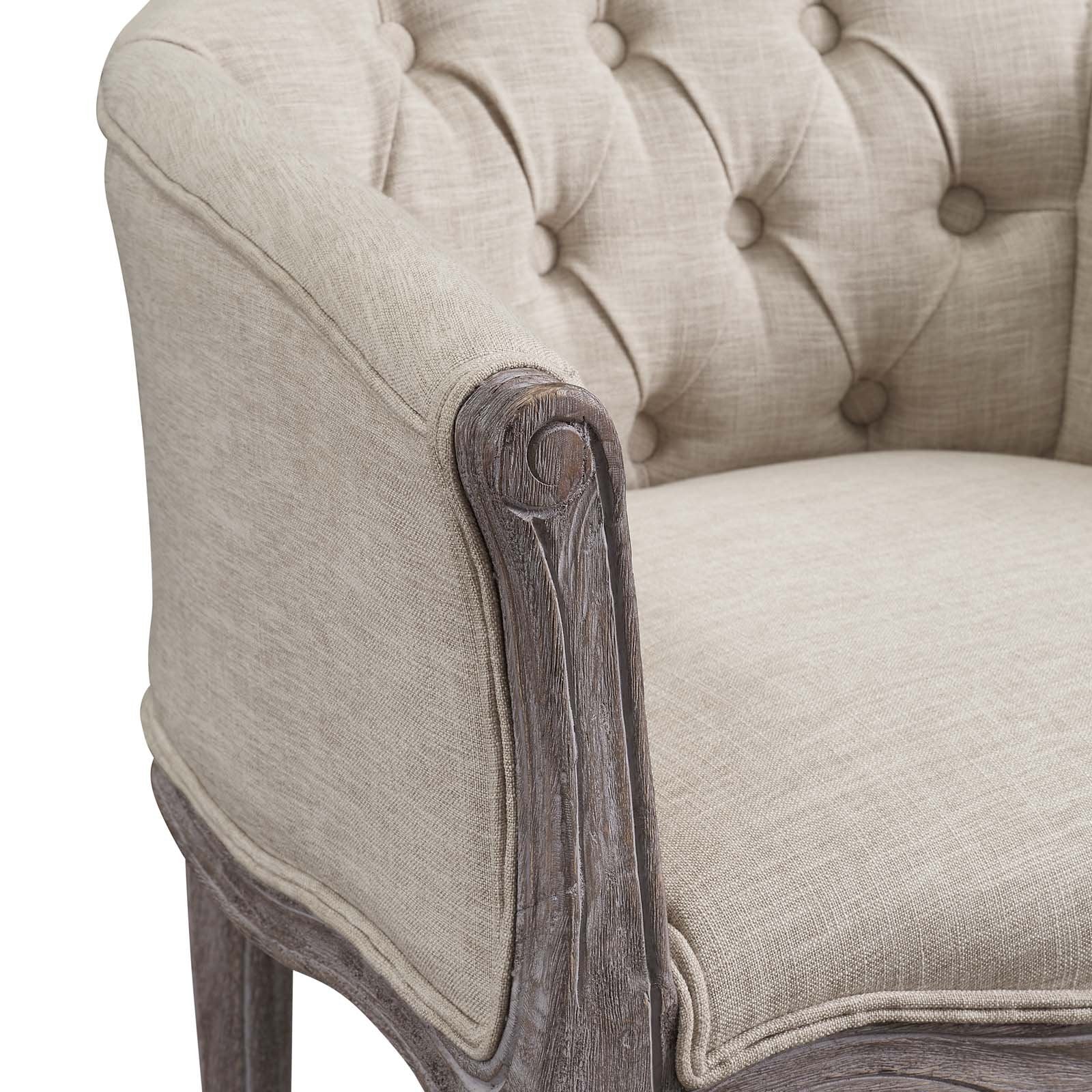 home office desk chairs | CasaFoyer Crown Vintage French Upholstered Accent Chair | Luxurious Elegance | Fluted Wood Frame | Cabriole Legs | Plush Foam Upholstery | Button Tufting | Beige | casafoyer.myshopify.com