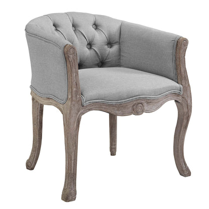home office desk chairs | CasaFoyer Crown Vintage French Upholstered Accent Chair | Luxurious Elegance | Fluted Wood Frame | Cabriole Legs | Plush Foam Seat | Button Tufting | Weathered Vintage French Aesthetic | Supports 331 lbs | Foot Pads | Fully Assembled | casafoyer.myshopify.com
