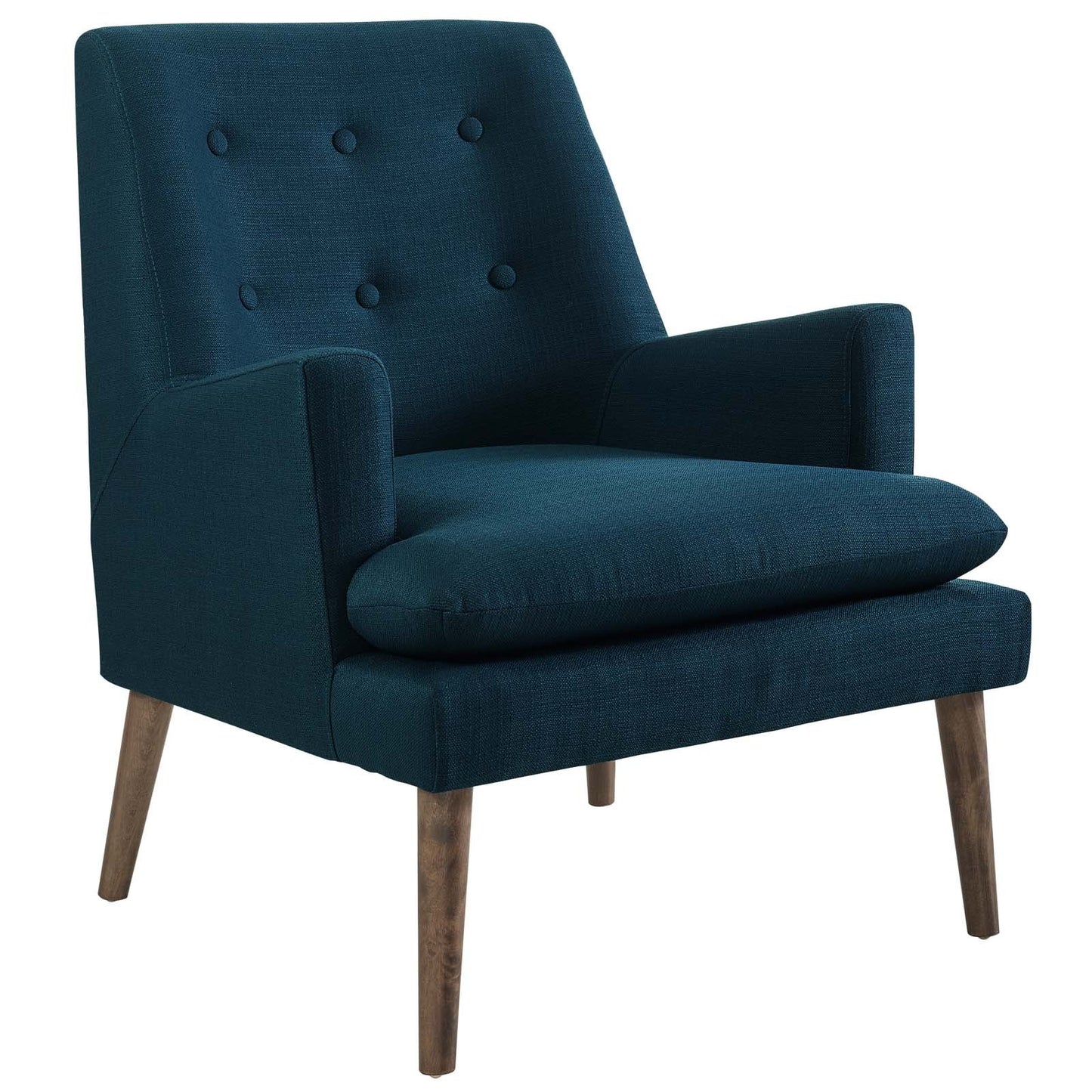 home office desk chairs | CasaFoyer Leisure Lounge Chair | Mid-Century Modern | Plush Foam Seat | Button Tufted Back | Walnut-Stained Legs | Perfect for Living Room, Lounge, Bedroom | Supports up to 331 lbs | casafoyer.myshopify.com
