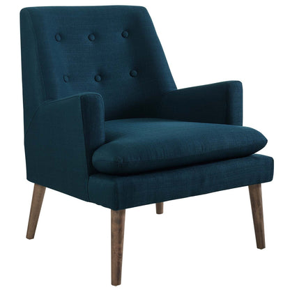 home office desk chairs | CasaFoyer Leisure Lounge Chair | Mid-Century Modern | Plush Foam Seat | Button Tufted Back | Walnut-Stained Legs | Perfect for Living Room, Lounge, Bedroom | Supports up to 331 lbs | casafoyer.myshopify.com
