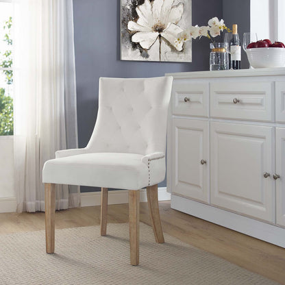 home office desk chairs | CasaFoyer Pose Performance Velvet Dining Chair | Modern Farmhouse Style | Tufting, Nailhead Trim, Metal Ring Back | Stain-Resistant Velvet Upholstery | Solid Wood Legs | Perfect for Dining Space | casafoyer.myshopify.com