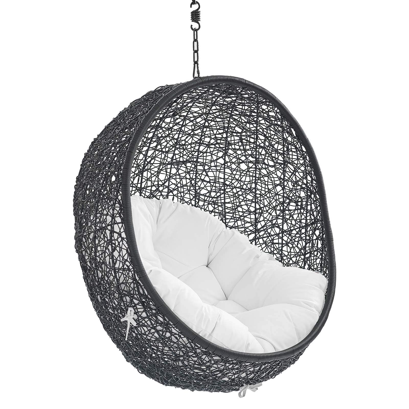 porch swings | Ergode Tranquil Island Escape Swing Chair | Synthetic Rattan Weave | All-Weather Cushion | Powder-Coated Steel Frame | Adjustable Chain | Weather & UV Resistant | Indoor/Outdoor Use | casafoyer.myshopify.com