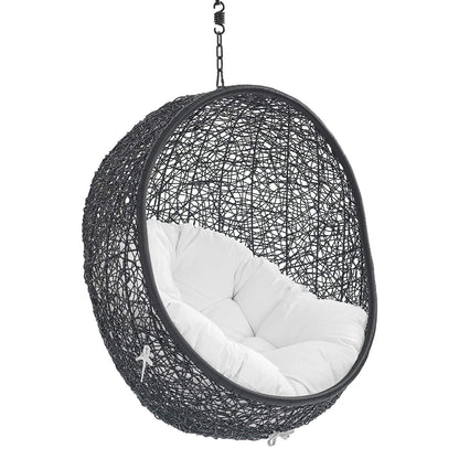 porch swings | Ergode Tranquil Island Escape Swing Chair | Synthetic Rattan Weave | All-Weather Cushion | Powder-Coated Steel Frame | Adjustable Chain | Weather & UV Resistant | Indoor/Outdoor Use | casafoyer.myshopify.com