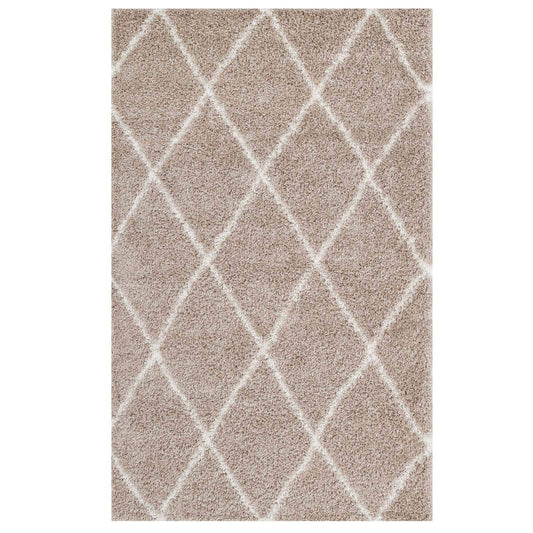 Carpet & Rugs | CasaFoyer Toryn Diamond Trellis Shag Area Rug | Beige/Ivory | 5x8 ft | Durable | Non-Shedding | High Density | Jute Bottom | Perfect for Living Room, Bedroom, Family Room | Easy to Clean & Maintain | casafoyer.myshopify.com