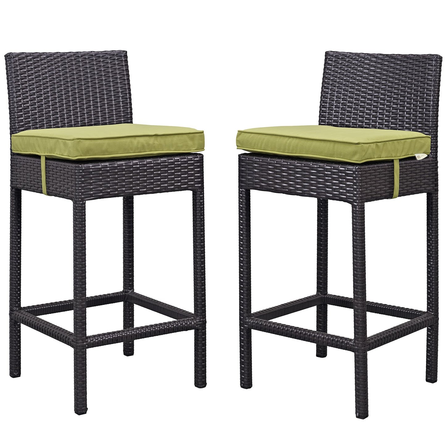 home office desk chairs | Lift Outdoor Patio Bar Stool Set | Wicker Rattan Cushioned | UV Resistant | Set of 2 | casafoyer.myshopify.com
