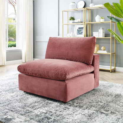 sofas | CasaFoyer Commix Armless Chair | Cozy Velvet Upholstery | Down Feather Cushions | Solid Wood Construction | 331 lbs Weight Capacity | Plastic Foot Glides | casafoyer.myshopify.com
