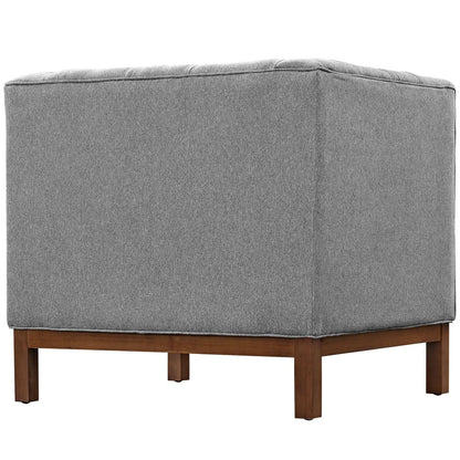 home office desk chairs | CasaFoyer Panache Collection | Elegant Upholstered Armchair | Vintage Mid-Century Design | Tufted Buttons & Plush Cushions | Solid Wood Legs | Ideal for Living Room or Lounge | casafoyer.myshopify.com