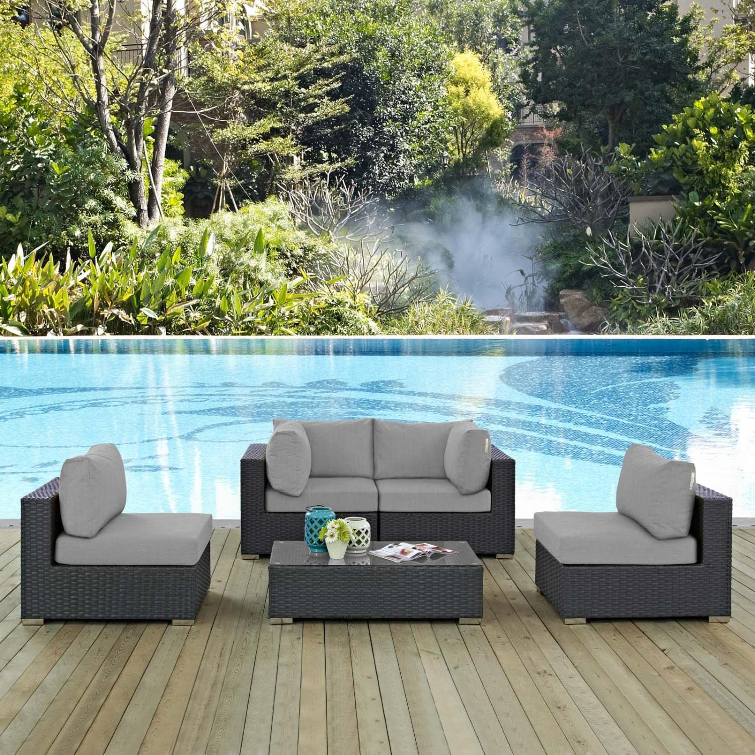 kitchen and dining room sets | CasaFoyer Sojourn Outdoor Patio Furniture Set | Sunbrella Cushions | Synthetic Rattan | UV Protection | Aluminum Frame | Coffee Table, Chairs, Corners | casafoyer.myshopify.com