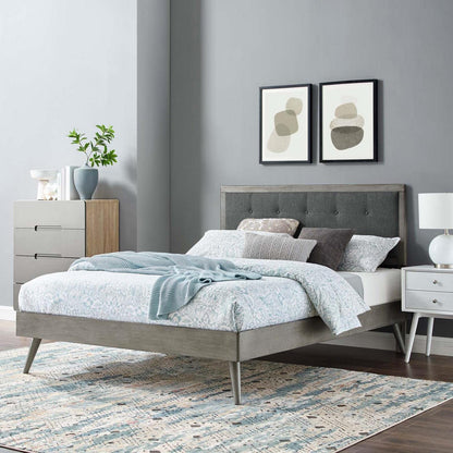 adjustable bed bases | CasaFoyer Willow Tufted Wood Full Platform Bed | Mid-Century Design | Upholstered Headboard | Sturdy Wood Frame | Splayed Legs | Gray Charcoal | casafoyer.myshopify.com