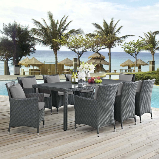 kitchen and dining room sets | CasaFoyer Sojourn Outdoor Patio Furniture | 9-Piece Dining Set | Sunbrella Cushions | Durable, Comfortable, Stylish | Patio, Backyard, Poolside Area | casafoyer.myshopify.com