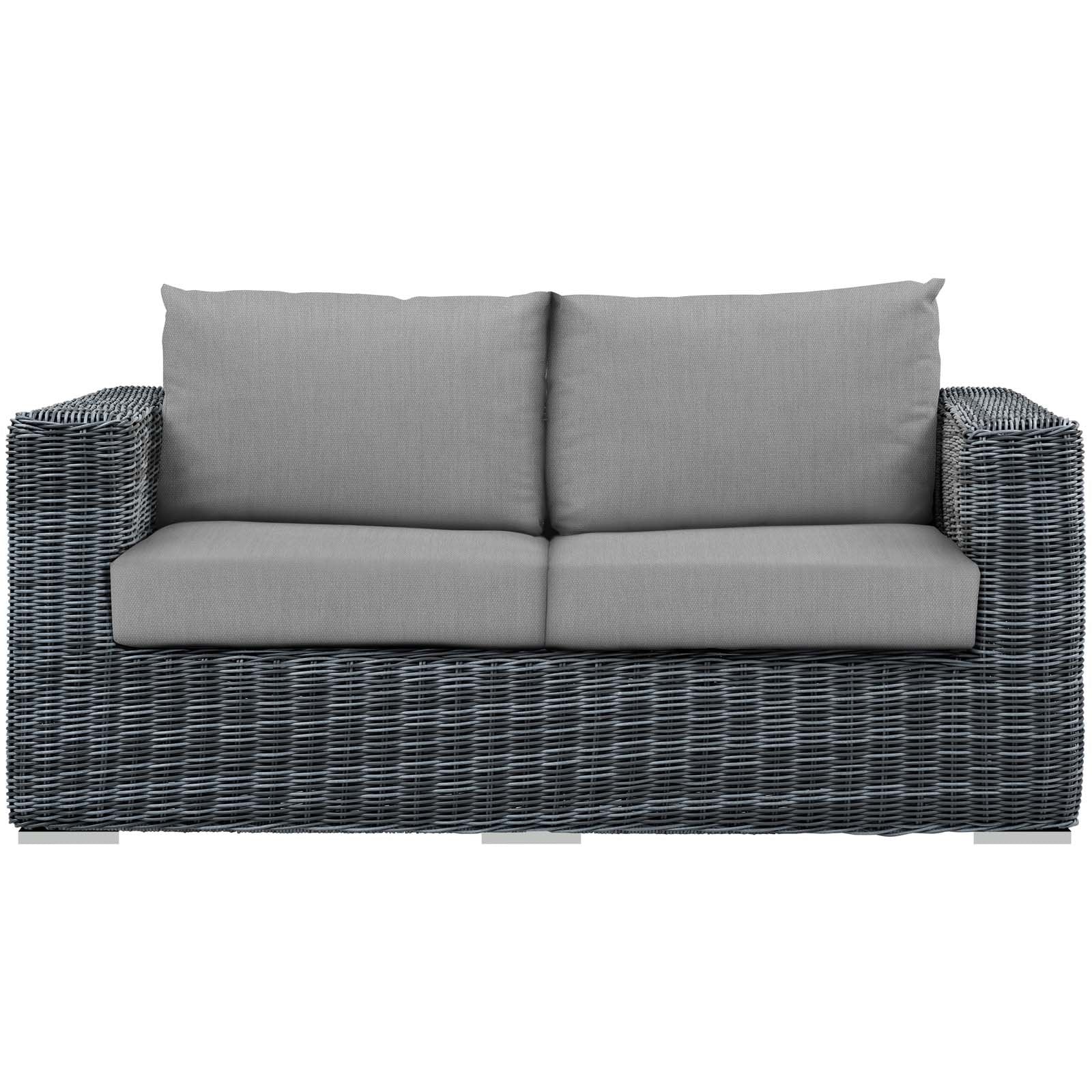 sofas | CasaFoyer Summon Outdoor Patio Loveseat | Ultimate Outdoor Luxury & Comfort | Two-Tone Rattan | Sunbrella Cushions | Aluminum Frame | Perfect for Patio, Backyard, Poolside | casafoyer.myshopify.com