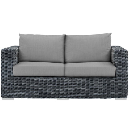 sofas | CasaFoyer Summon Outdoor Patio Loveseat | Ultimate Outdoor Luxury & Comfort | Two-Tone Rattan | Sunbrella Cushions | Aluminum Frame | Perfect for Patio, Backyard, Poolside | casafoyer.myshopify.com