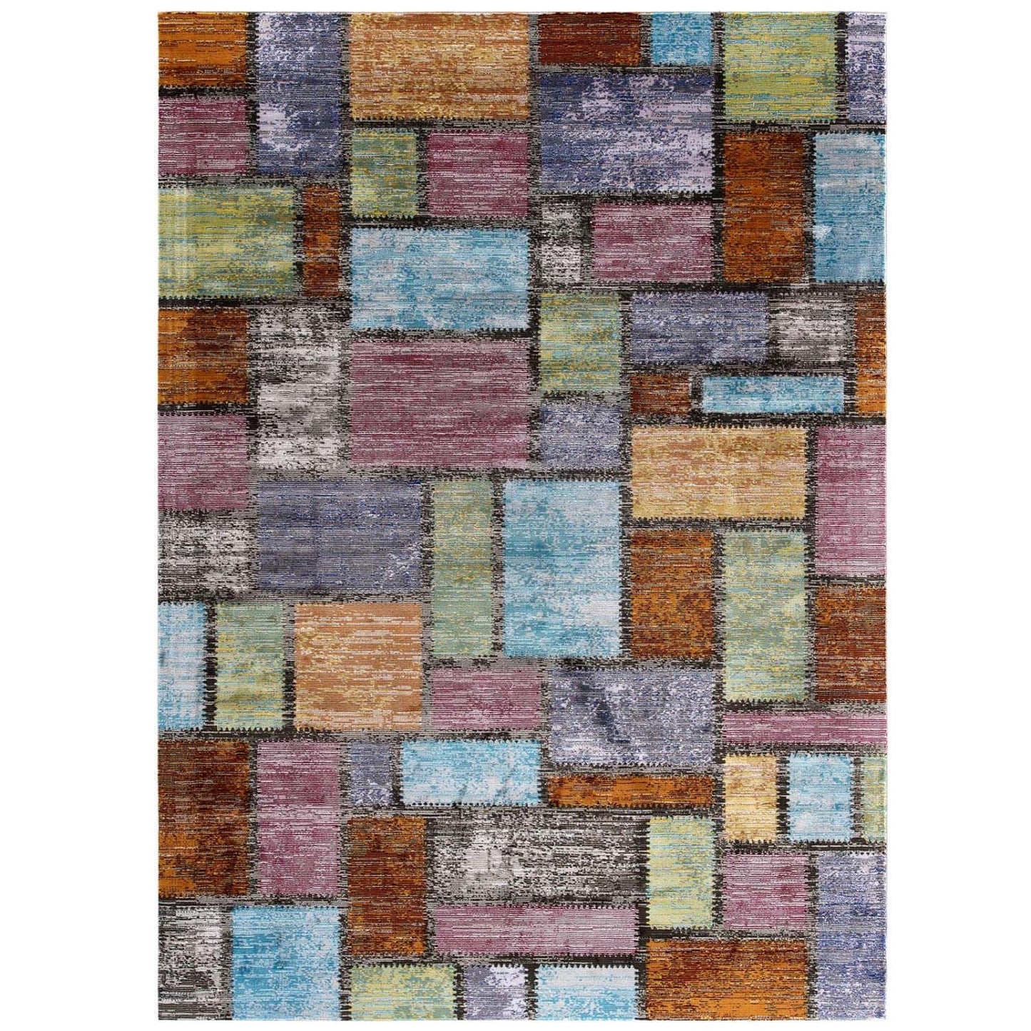area rugs | CasaFoyer Nyssa Abstract Geometric Mosaic Area Rug | Stylish Modern Design | Durable & Soft Machine-Woven Polypropylene | Stain Resistant | Non-Shedding | 5x8 Size | casafoyer.myshopify.com