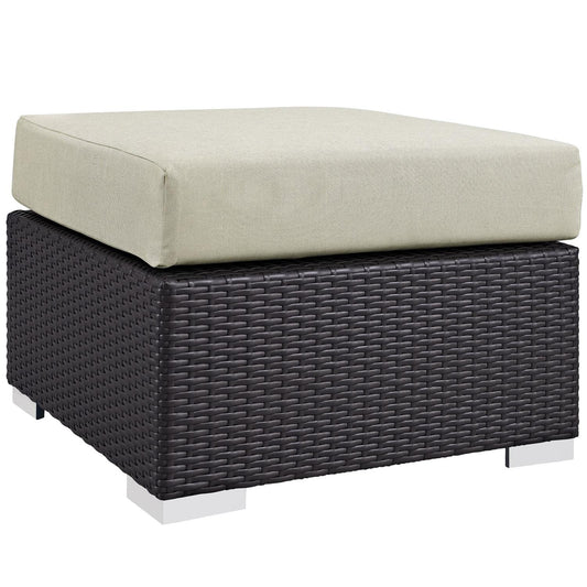 ottomans | CasaFoyer Convene Outdoor Sectional Ottoman | Durable Rattan Weave | Aluminum Frame | All-Weather Cushions | Ideal for Patio, Backyard, Poolside | casafoyer.myshopify.com