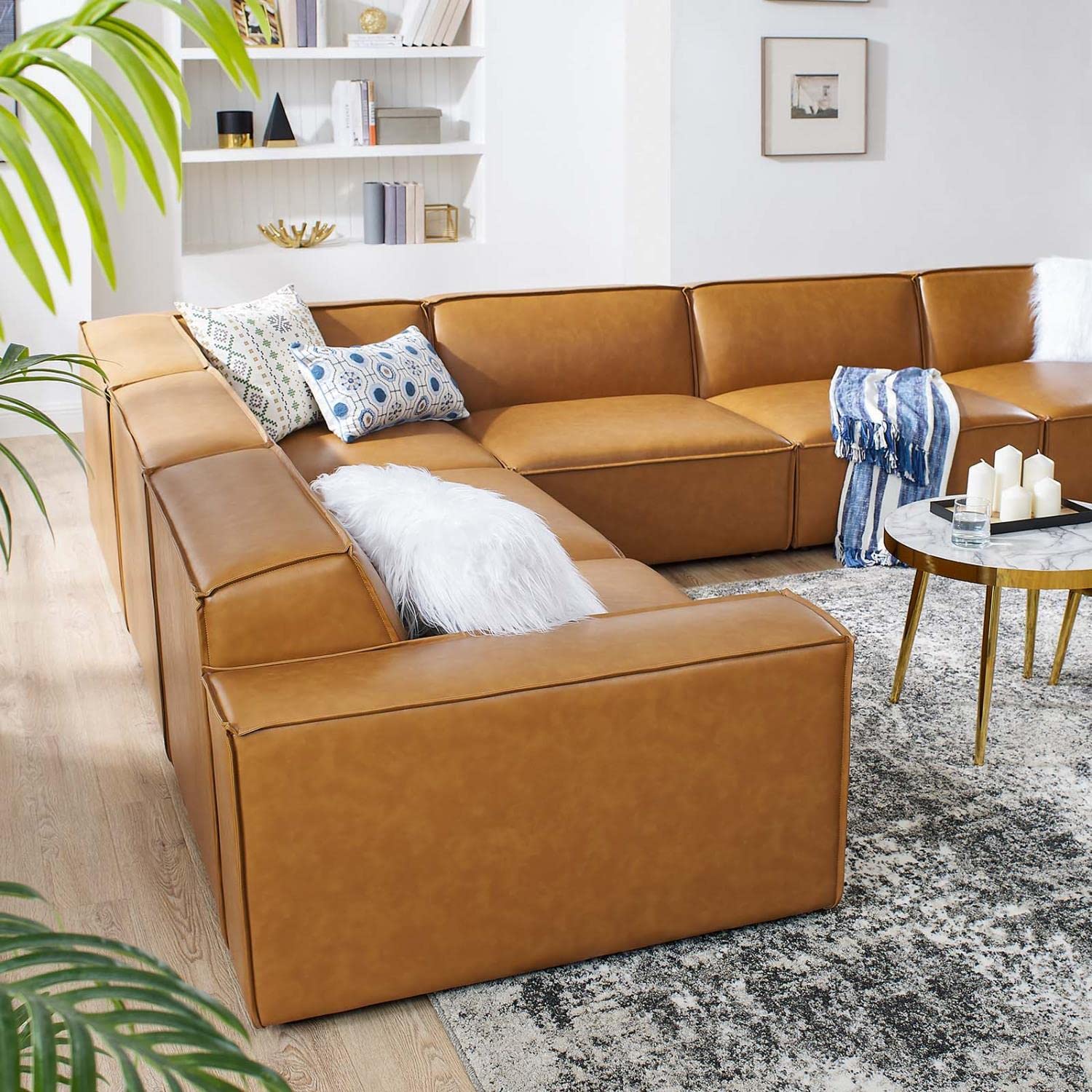 kitchen and dining room sets | CasaFoyer Restore Vegan Leather 6-Piece Sectional Sofa | Luxurious & Customizable | Sleek Design | French Piping | Comfortable & Durable | Non-Marking Foot Caps | 440 lbs Weight Capacity | casafoyer.myshopify.com