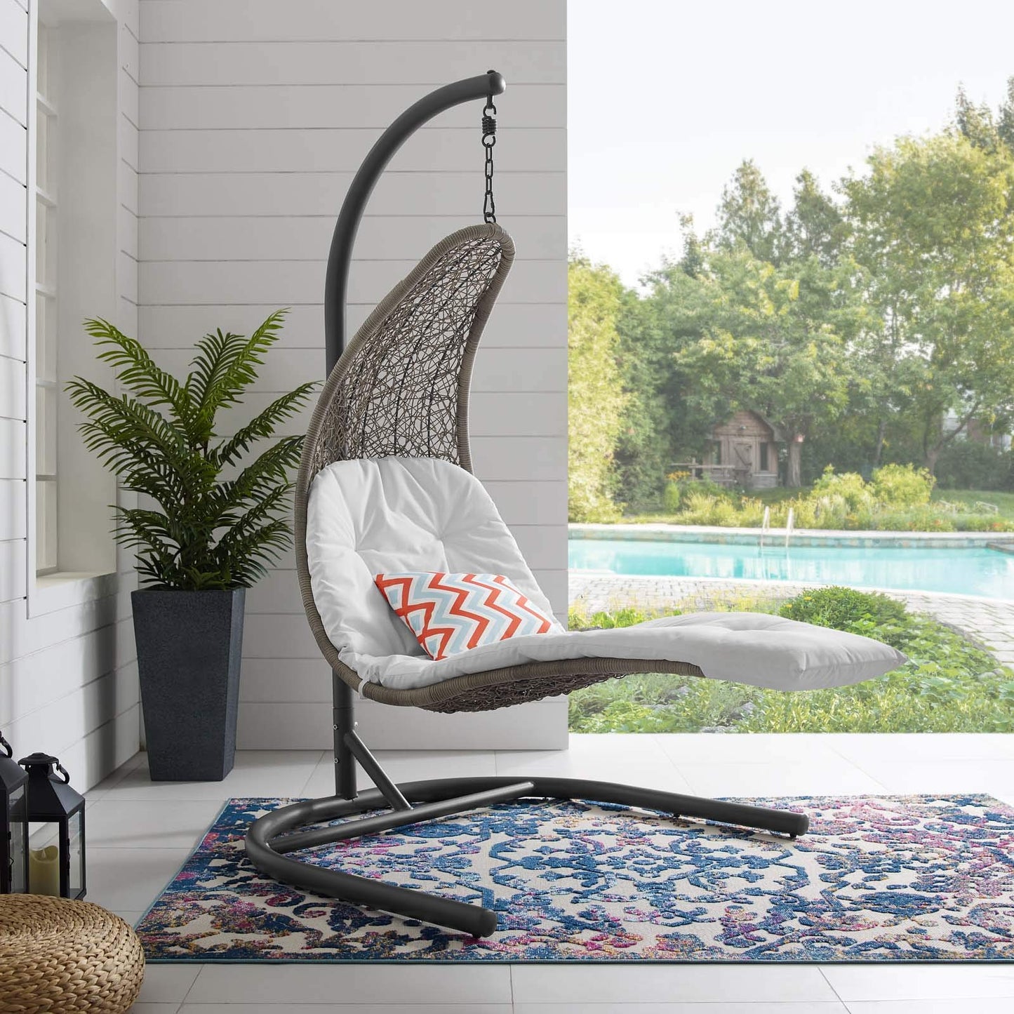 executive chairs | CasaFoyer Landscape Outdoor Patio Hanging Chaise Lounge Swing Chair | Modern Design | All-Weather Cushion | Sturdy Steel Frame | Perfect for Outdoor Relaxation | casafoyer.myshopify.com