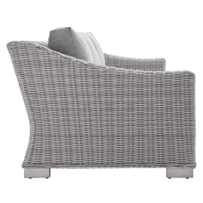 kitchen and dining room sets | CasaFoyer Conway Outdoor Patio Sunbrella Wicker Rattan 4-Piece Furniture Set | Stylish & Comfortable | UV-Resistant | Light Gray | Assembly Required | casafoyer.myshopify.com