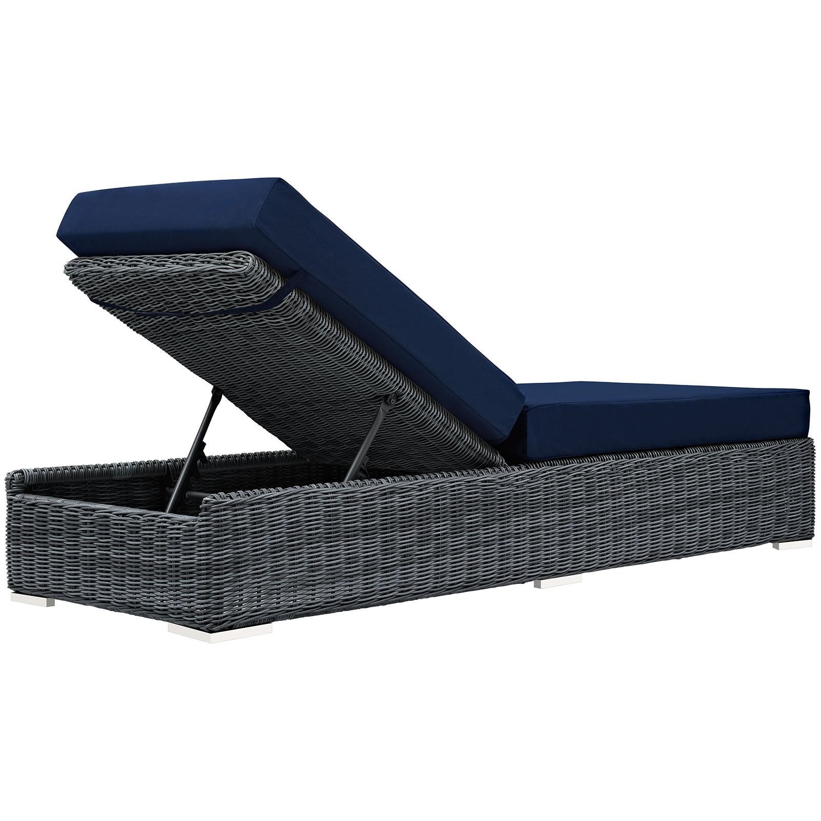 Patio Furniture Sets | Summon Outdoor Patio Chaise Lounge | Luxurious Two-Tone Rattan | Sunbrella Cushions | Aluminum Frame | Perfect for Patio, Backyard, Poolside | casafoyer.myshopify.com