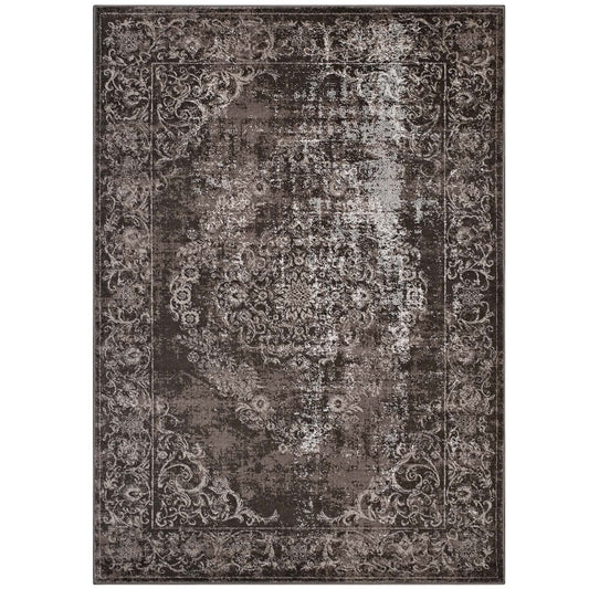 Carpet & Rugs | CasaFoyer Gamela Rustic Vintage Ornate Floral Medallion Area Rug | Durable | Stain-Resistant | 5x8 Size | Antique Light and Dark Brown | casafoyer.myshopify.com