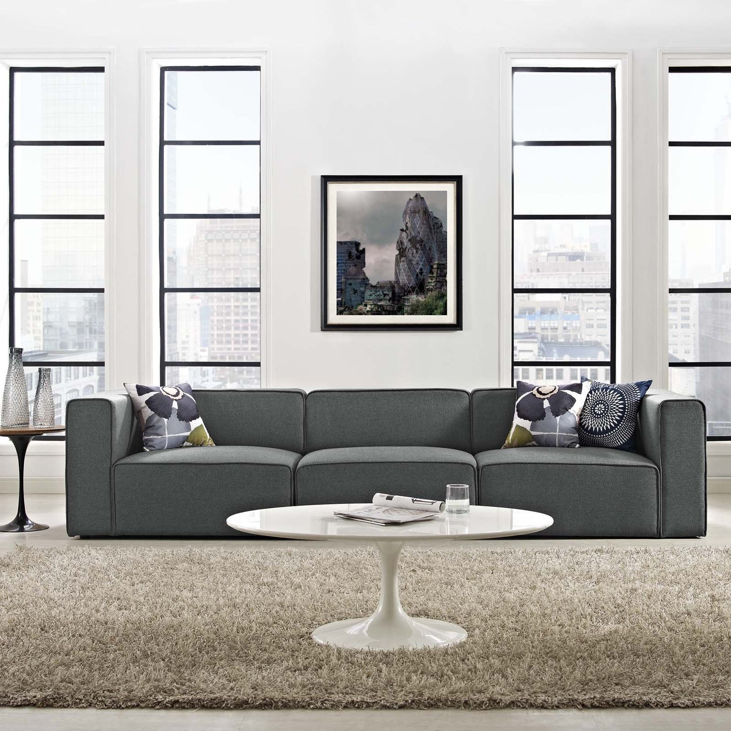 kitchen and dining room sets | CasaFoyer Mingle 3 Piece Upholstered Fabric Sectional Sofa Set | Gray: Spacious | Ample Seating | Dense Foam Padding | Adjustable | High-Quality Polyester Fabric | Elegant Piping | Sturdy Plastic Legs | Ideal for Modern Decor | casafoyer.myshopify.com
