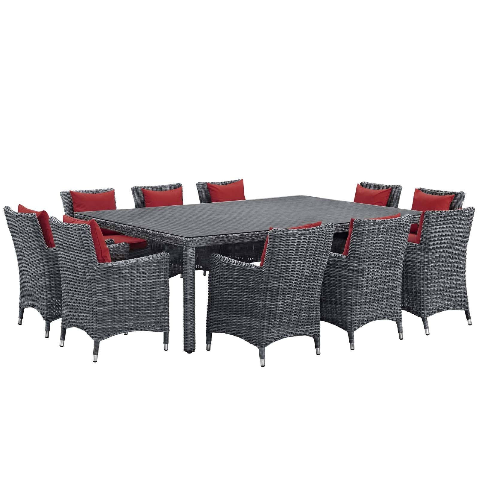 kitchen and dining room sets | CasaFoyer Summon Outdoor Patio Dining Table Set | 11-Piece | Sunbrella Cushions | Synthetic Rattan Weave | Ultimate Outdoor Comfort | casafoyer.myshopify.com