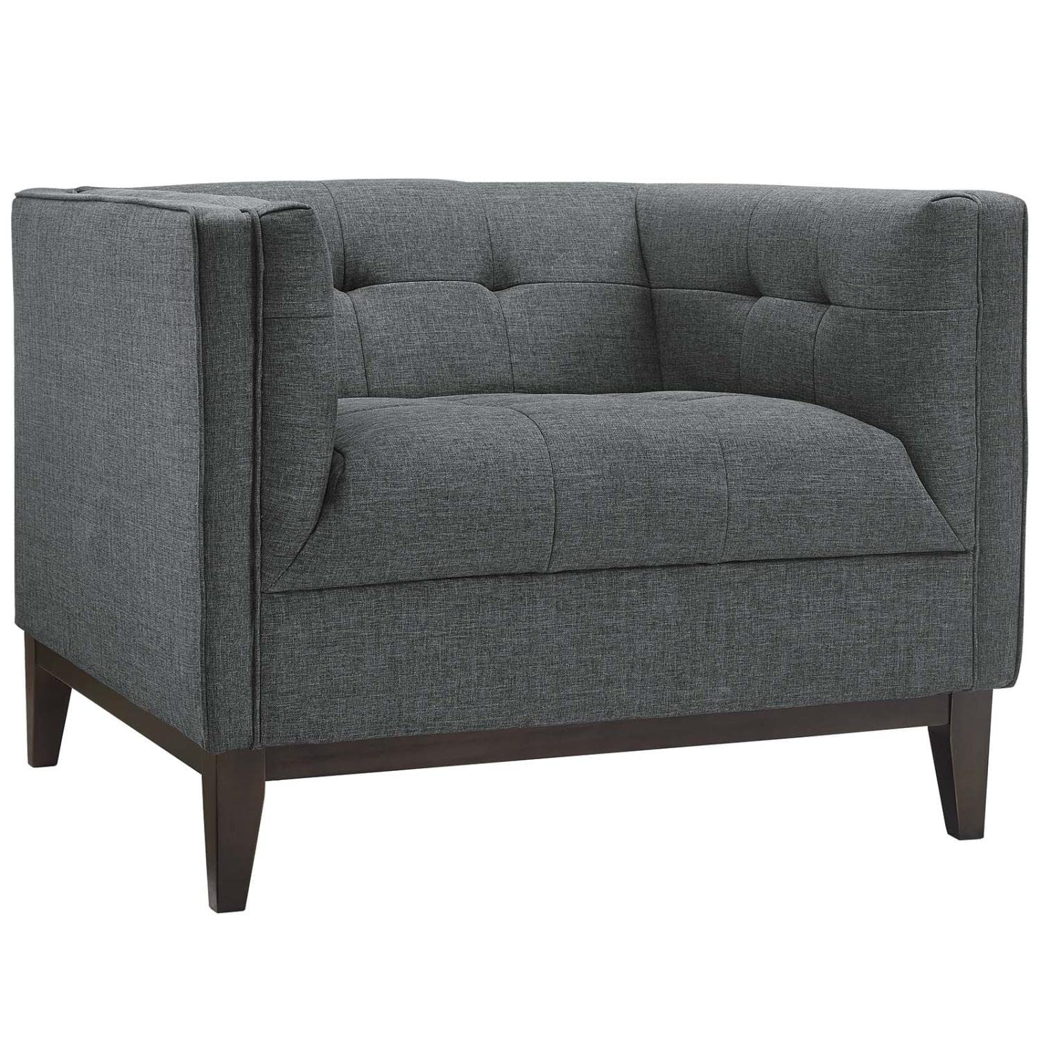 kitchen and dining room sets | CasaFoyer Serve Tufted Button Upholstered Living Room Set - Gray | Armchair & Sofa | Premium Polyester Upholstery | Plush Foam Cushioning | Walnut Stained Wood Legs | Timeless & Sophisticated Design | casafoyer.myshopify.com