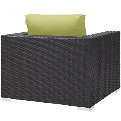 executive chairs | CasaFoyer Convene Outdoor Arm Chair | Durable Rattan Weave | Weather-Resistant Cushions | Espresso Peridot. Elevate your outdoor space with this versatile and elegant patio chair. | casafoyer.myshopify.com