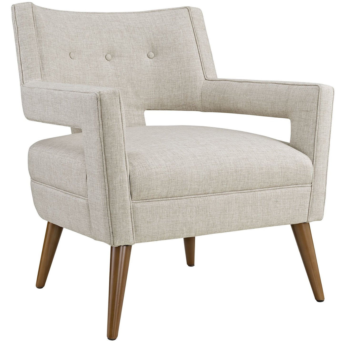 home office desk chairs | CasaFoyer Sheer Armchair | Mid-Century Modern Design | Soft Polyester Upholstery | Button Tufting | Cherry-Stained Wood Legs | 440 lbs Weight Capacity | casafoyer.myshopify.com