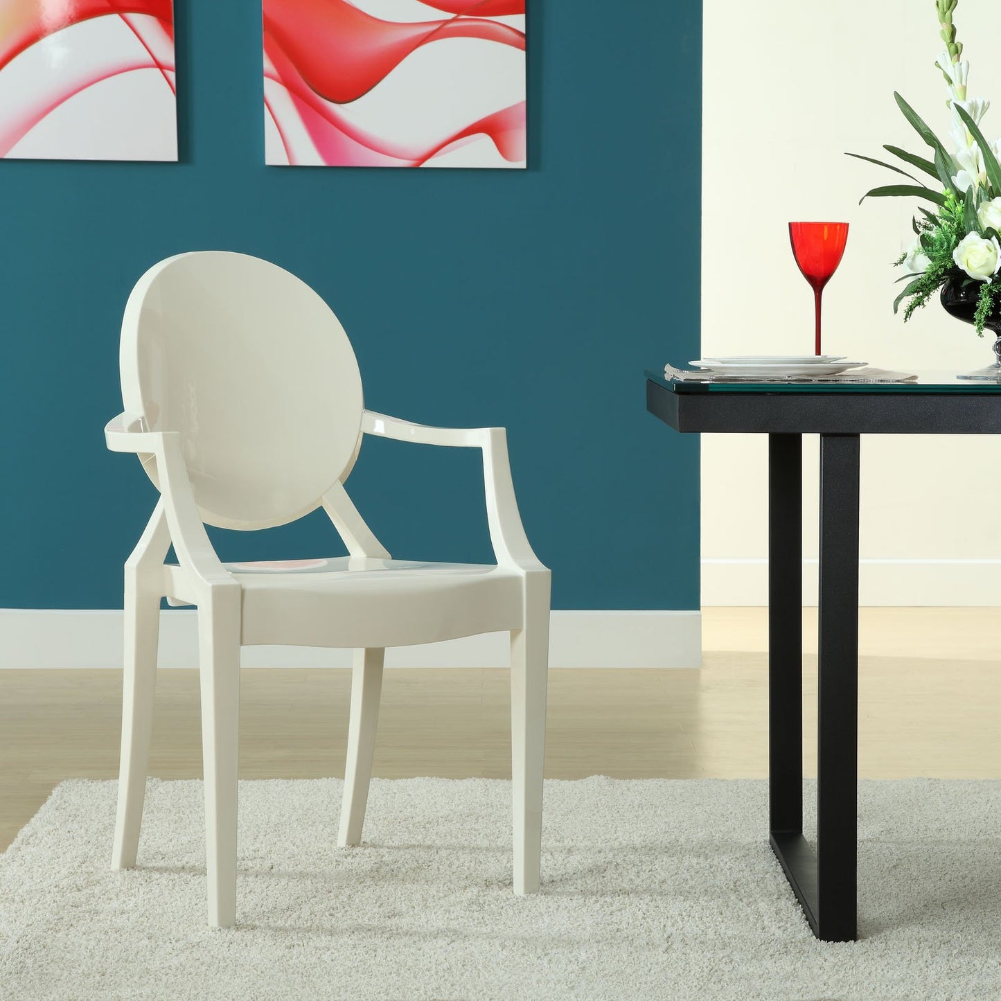 Chair | Casper Chair | Artistic & Elegant Dining Armchair - Indoor & Outdoor | White | casafoyer.myshopify.com