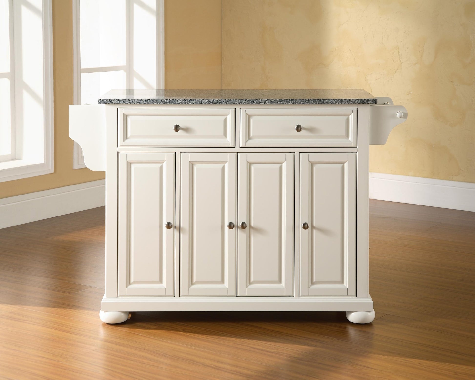 Kitchen Storage | Durable Hardwood Kitchen Island | Elegant Raised Panel Doors | Ample Storage Space | White Finish | casafoyer.myshopify.com