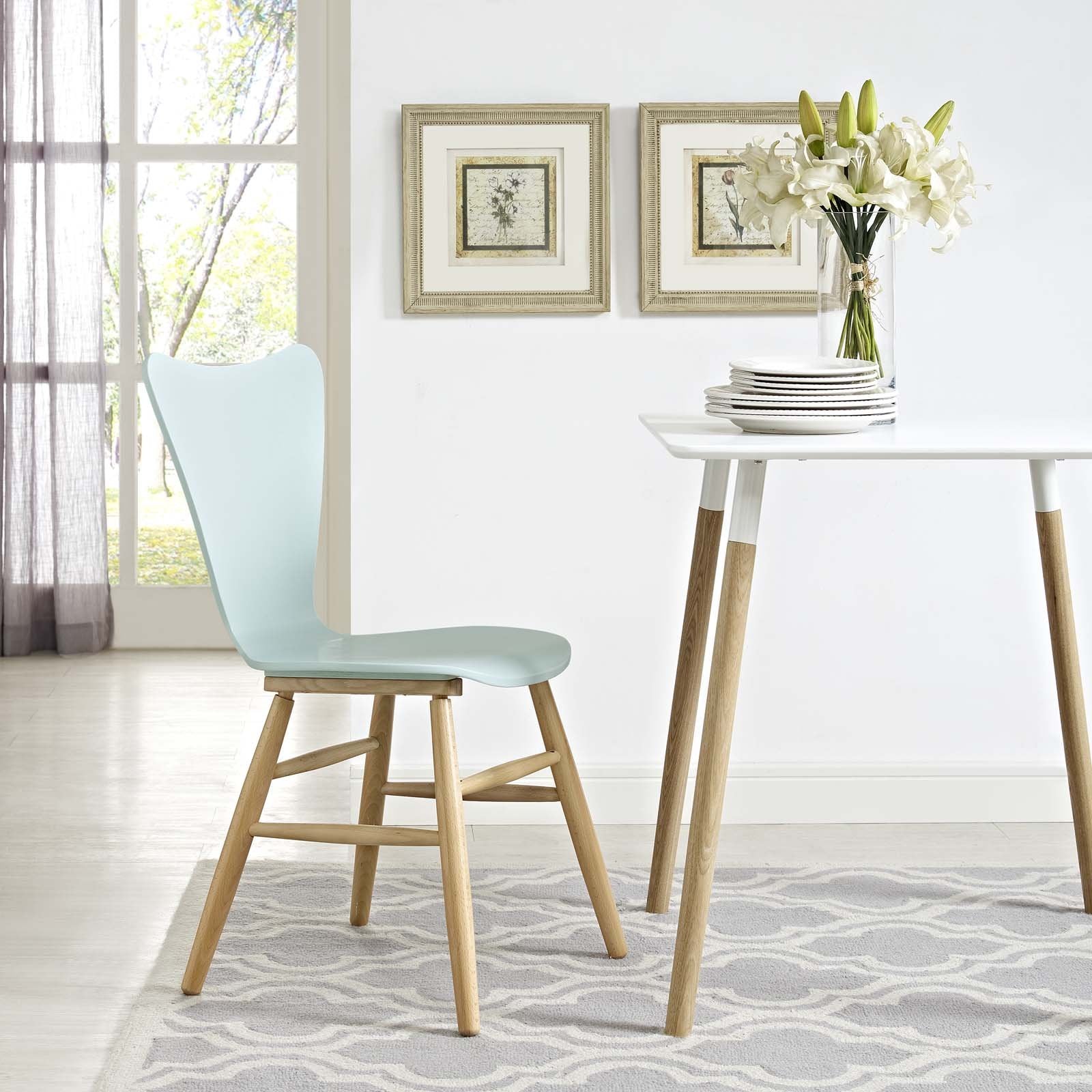 home office desk chairs | CasaFoyer Cascade Dining Chair | Mid-Century Modern Design | Contoured Waterfall Seat | Flared Back | Painted Bentwood | Natural Dowel Beechwood Legs | Sturdy Support | 331lb Capacity | Versatile & Stylish | casafoyer.myshopify.com