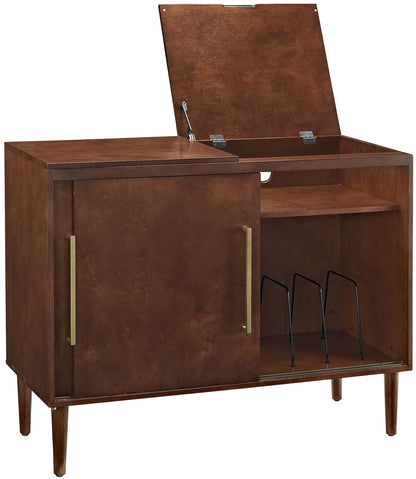 TABLE | Ergodes Everett Media Console | Sleek Mid-Century Design | Record Player Compatible | Hidden Turntable Compartment | Organized Storage | Mahogany Finish | casafoyer.myshopify.com