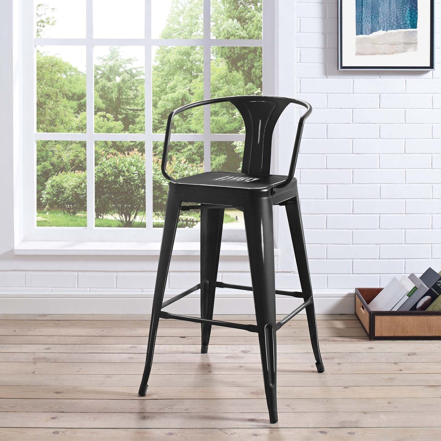 home office desk chairs | CasaFoyer Promenade Arm Metal Bar Stool | Vintage Powder Coated Steel Finish | Industrial Modern Aesthetic | Versatile & Diverse | Enhance Your Bar Experience | casafoyer.myshopify.com