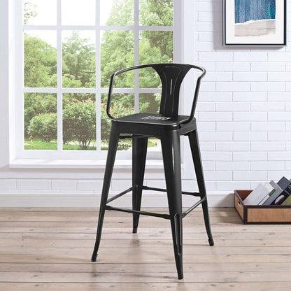 home office desk chairs | CasaFoyer Promenade Arm Metal Bar Stool | Vintage Powder Coated Steel Finish | Industrial Modern Aesthetic | Versatile & Diverse | Enhance Your Bar Experience | casafoyer.myshopify.com