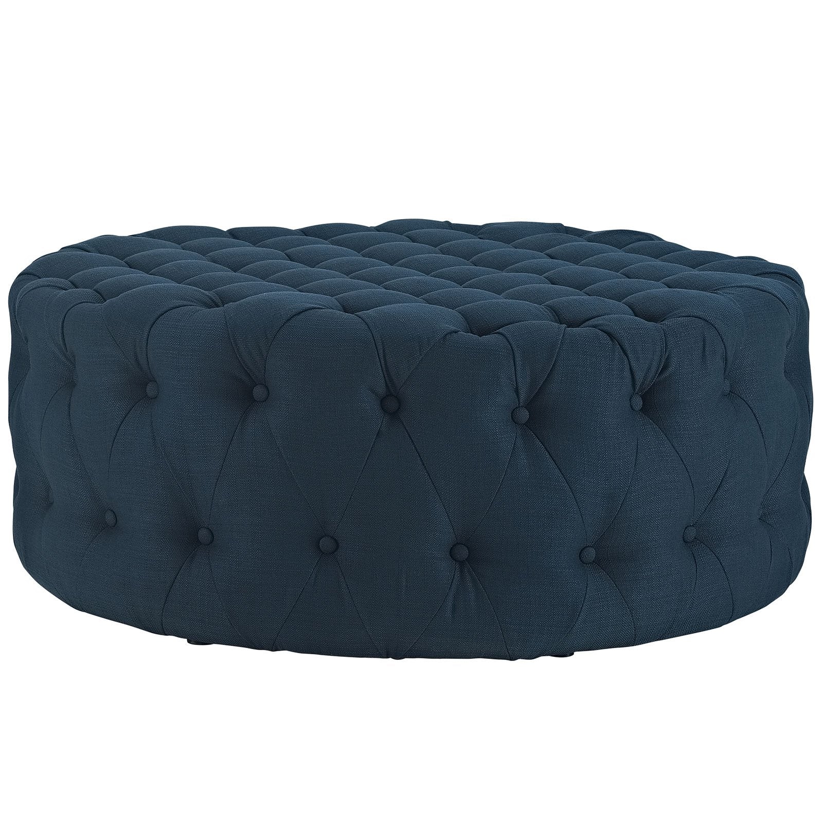 ottomans | CasaFoyer Amour Round Ottoman | Stylish, Chic, Tufted Design | Perfect for Home or Office | Azure | casafoyer.myshopify.com