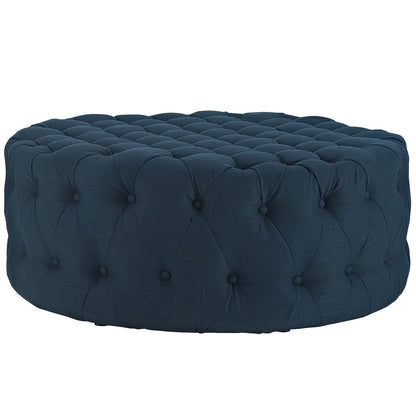 ottomans | CasaFoyer Amour Round Ottoman | Stylish, Chic, Tufted Design | Perfect for Home or Office | Azure | casafoyer.myshopify.com