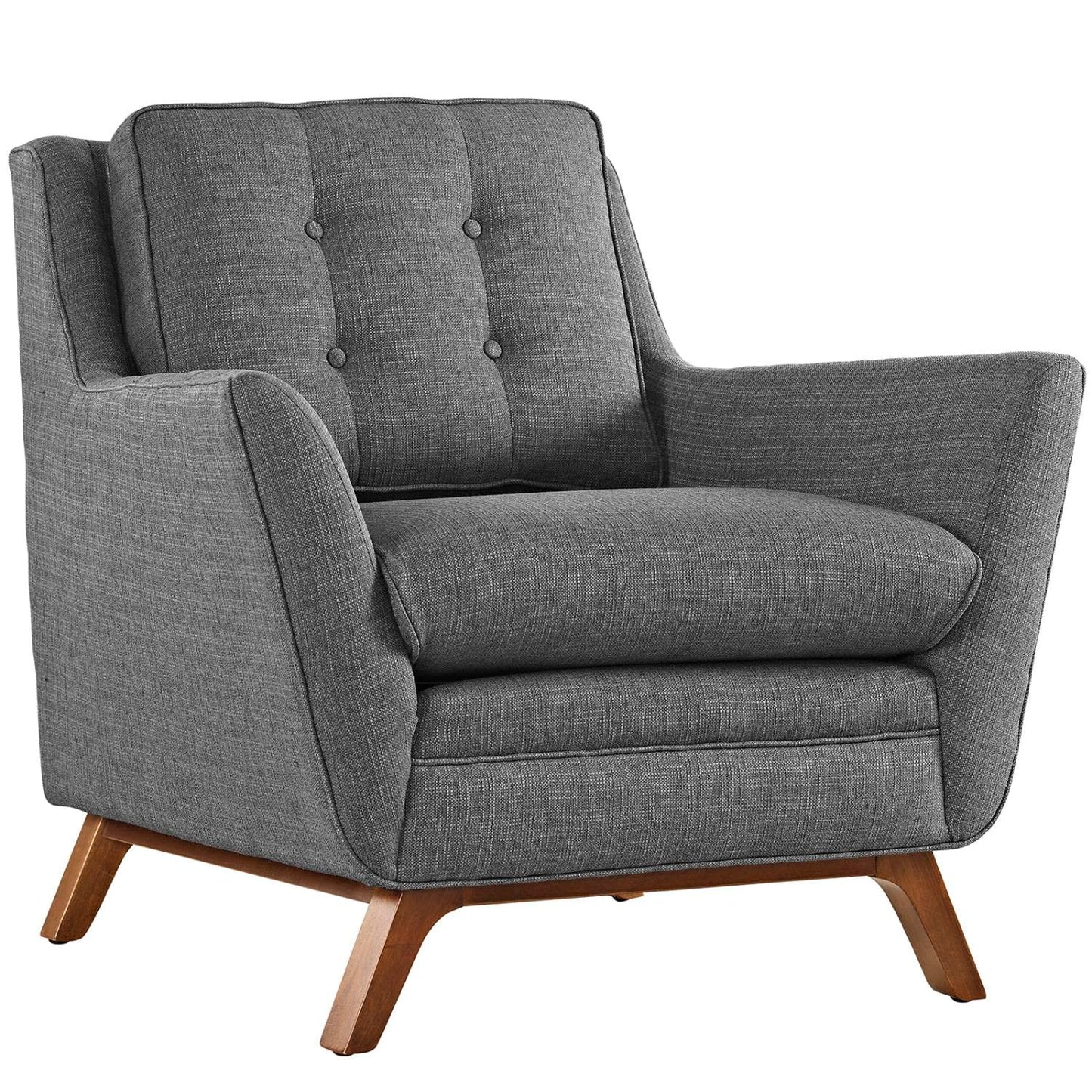 kitchen and dining room sets | CasaFoyer Beguile Collection | Elegant Curved Arm Fabric Armchair Set | Walnut Base | Plush Cushions | Tufted Buttons | Ideal for Living Room or Lounge | casafoyer.myshopify.com