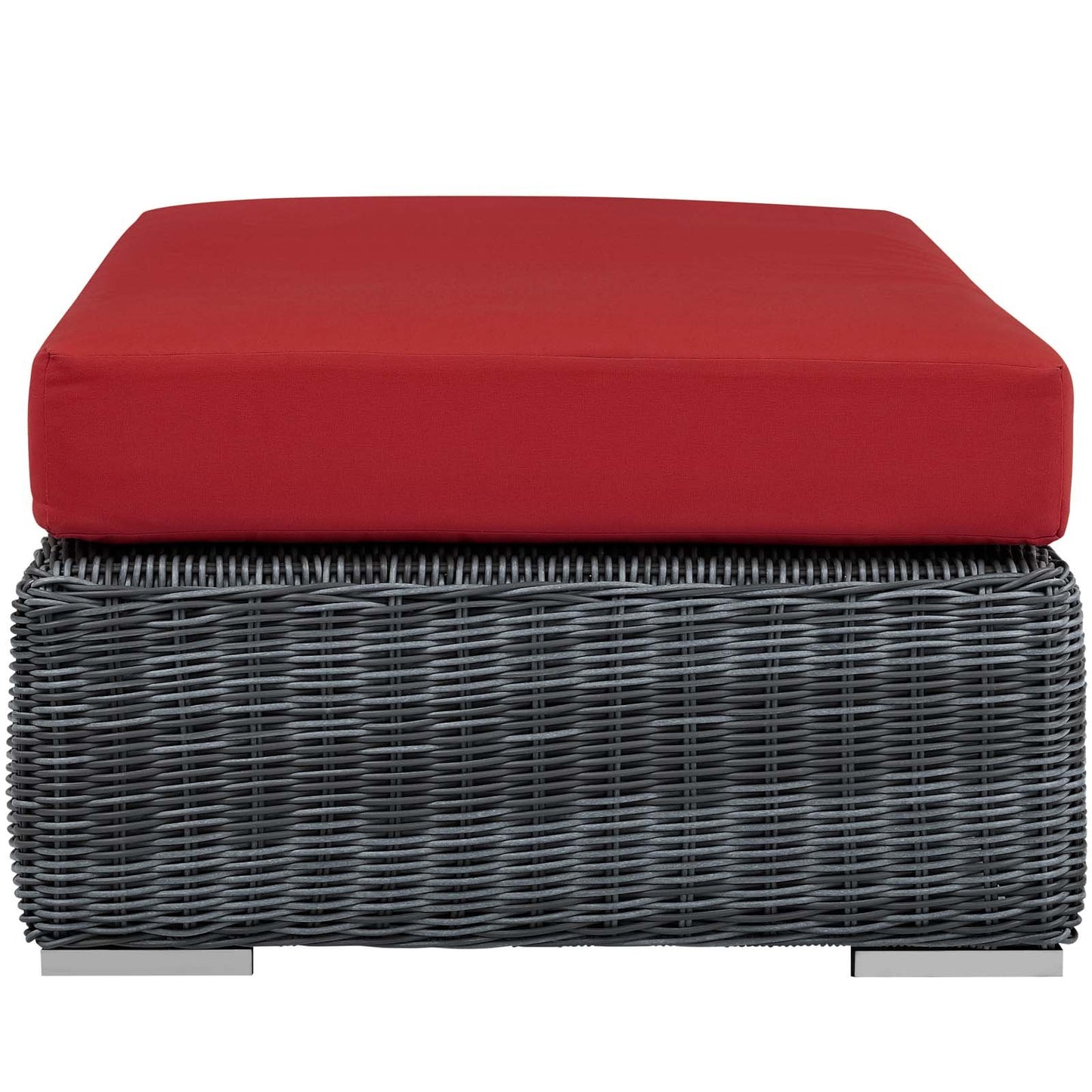 ottomans | CasaFoyer Summon Outdoor Patio Sunbrella Rectangle Ottoman | Unparalleled Comfort & Quality | Two-Tone Rattan Weave | Sunbrella Cushions | UV Protection | Powder-Coated Aluminum Frame | casafoyer.myshopify.com