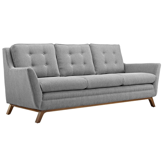 sofas | CasaFoyer Beguile Collection | Mid-Century Style Sofa | Plush Cushions | Walnut-Stained Base | Transform Your Interior Design | casafoyer.myshopify.com
