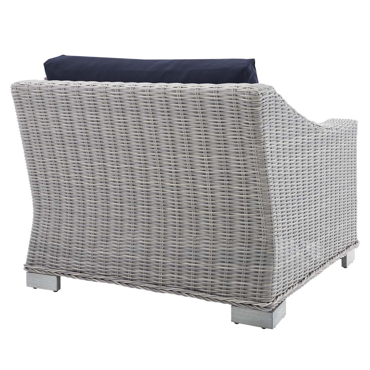 patio bistro sets | CasaFoyer Conway Outdoor Patio Wicker Rattan Left-Arm Sectional Sofa Chair | Light Gray | UV-Resistant | Modular Design | Powder-Coated Aluminum Frame | Sunbrella Cushions | 300 lb Weight Capacity | casafoyer.myshopify.com