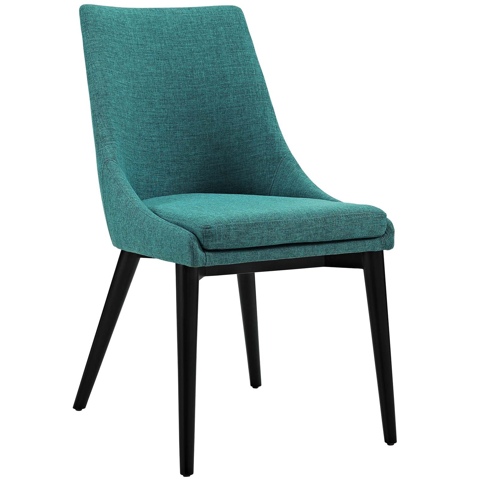 home office desk chairs | CasaFoyer Viscount Side Chair Set of 2 | Elegant Upholstered Dining Chairs with Plush Foam Padding & Tapered Wood Legs | Teal | casafoyer.myshopify.com