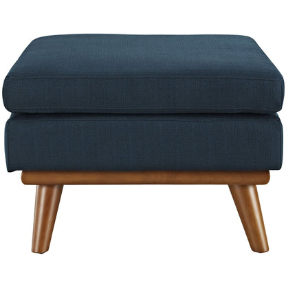 Ottoman | Engage Ottoman | Curved Lines | Luxurious Cushioning | Ultimate Relaxation | Robust Rubberwood Frame | Upholstered Fabric | Azure | casafoyer.myshopify.com