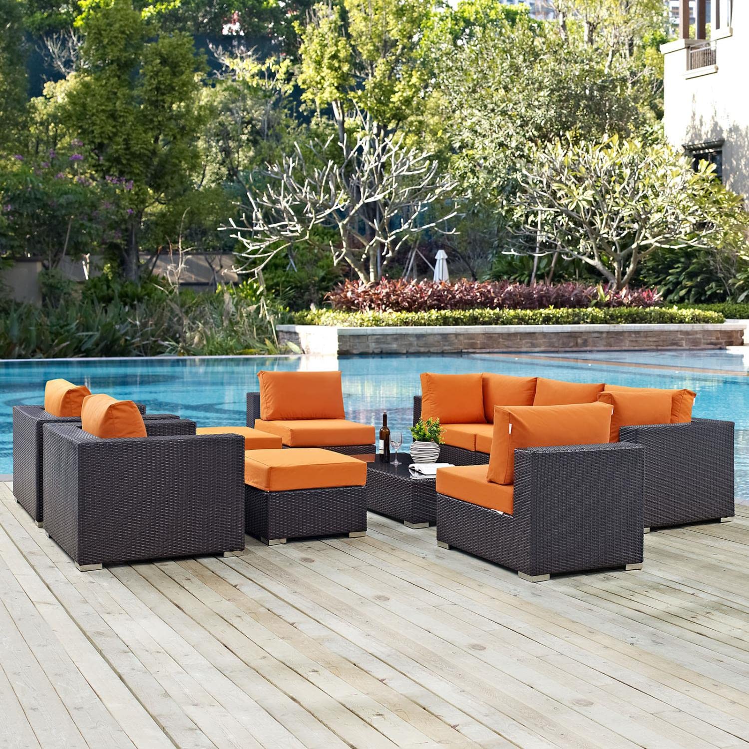 kitchen and dining room sets | CasaFoyer Convene Outdoor Sectional Set | Durable Rattan Weave | Weather-Resistant Cushions | 10 Piece Patio Furniture Collection | casafoyer.myshopify.com