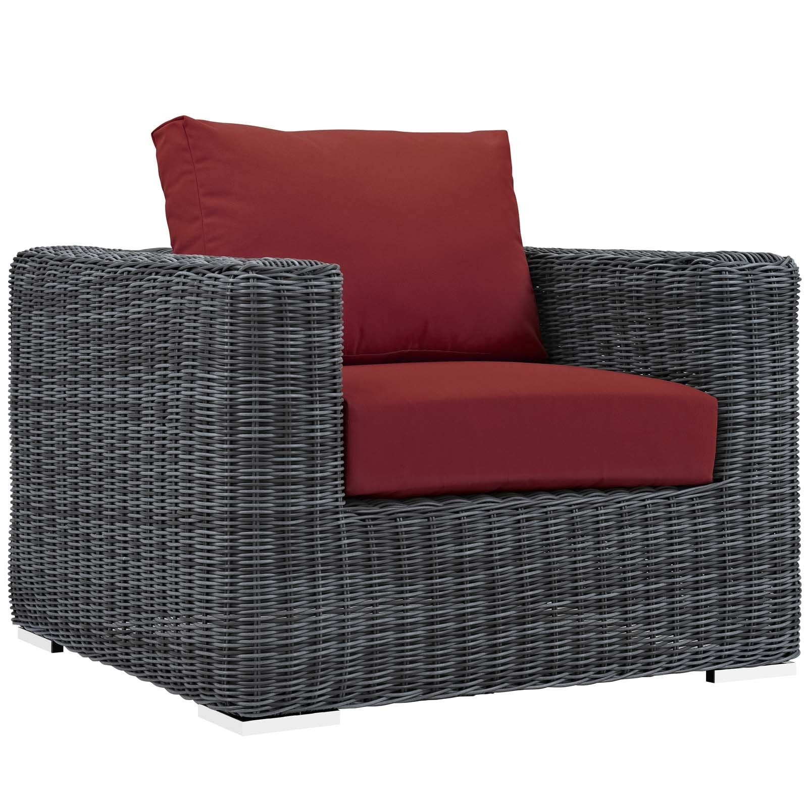 patio bistro sets | CasaFoyer Summon Outdoor Patio Arm Chair | Ultimate Outdoor Luxury & Comfort | Two-Tone Rattan | Sunbrella Cushions | Aluminum Frame | Perfect for Patio, Backyard, Poolside | casafoyer.myshopify.com