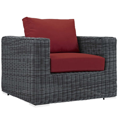 patio bistro sets | CasaFoyer Summon Outdoor Patio Arm Chair | Ultimate Outdoor Luxury & Comfort | Two-Tone Rattan | Sunbrella Cushions | Aluminum Frame | Perfect for Patio, Backyard, Poolside | casafoyer.myshopify.com