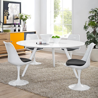patio dining tables | CasaFoyer Lippa 60 Round Wood Top Dining Table | Timeless Elegance | Organic Shapes | Slender Pedestal | Diverse Perspectives | casafoyer.myshopify.com