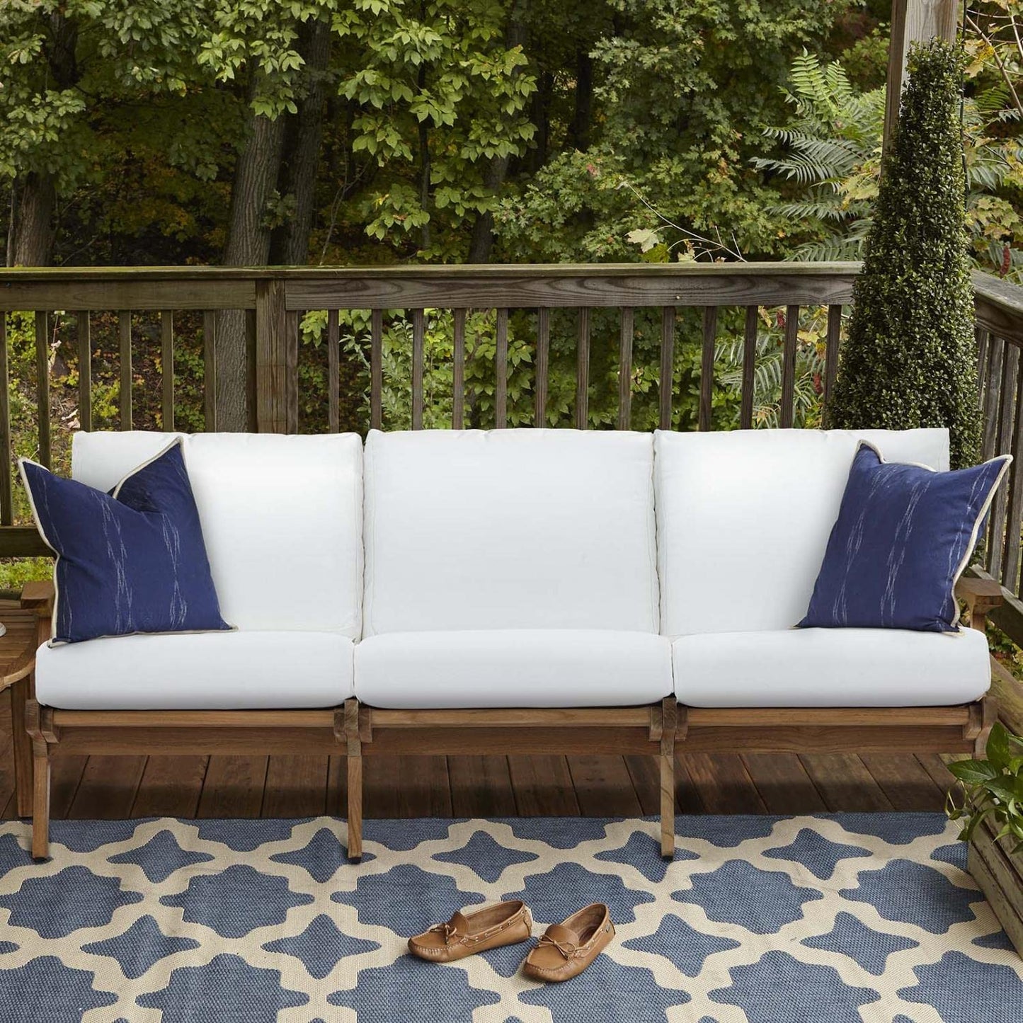 sofas | CasaFoyer Saratoga Outdoor Patio Sofa | Premium Teak Wood | Sunproof Fabric | Ergonomic Design | Robust Support | Versatile for Outdoor Spaces | casafoyer.myshopify.com
