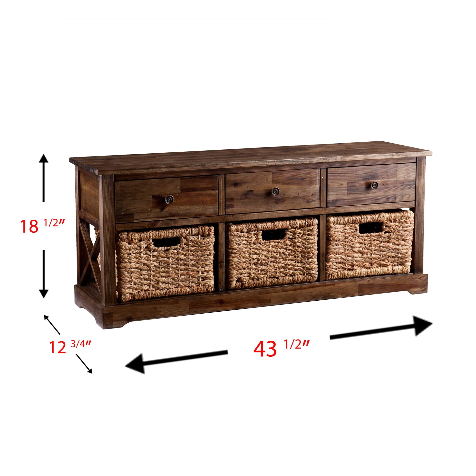 Bench | Coastal-Inspired Storage Bench | Casual Elegance | Reclaimed Appearance | Water Hyacinth Baskets | Versatile Storage for Shoes, Linens, Towels, and More | casafoyer.myshopify.com