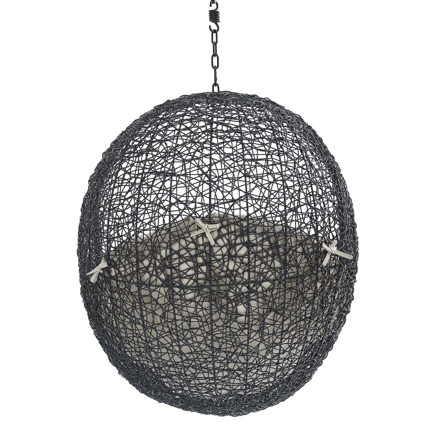 porch swings | Ergode Encase Outdoor Patio Swing Chair | Exotic Island Tranquility | Synthetic Rattan | All-Weather Cushion | Powder-Coated Steel Frame | Adjustable Chain | Patio, Backyard, Porch, Poolside | Indoor/Outdoor Use | Sunbrella Fabric | (Black Beige) | casafoyer.myshopify.com